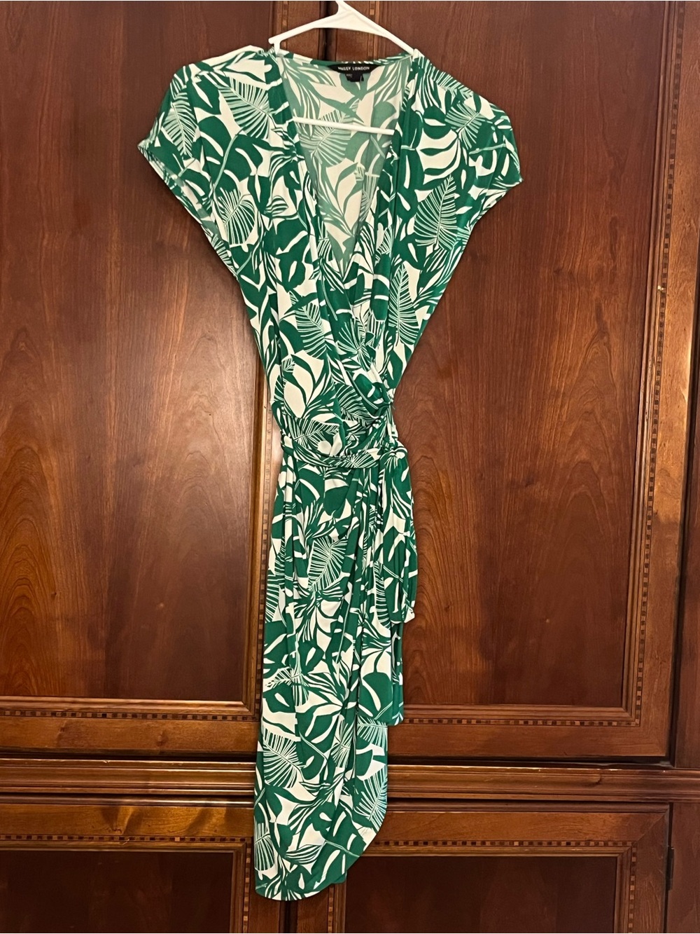 Maggy London Green and White Printed Dress